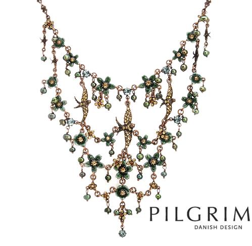 PILGRIM-GENUINE PEARL CRYSTALS CHANDELIER CHOKER